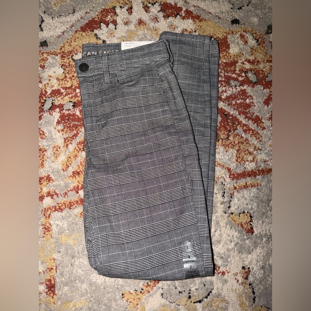American Eagle Outfitters Black and White Plaid Pants